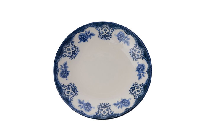 Hermia Juego de Cena Bluecourt de 24 Piezas Blanco y Azul